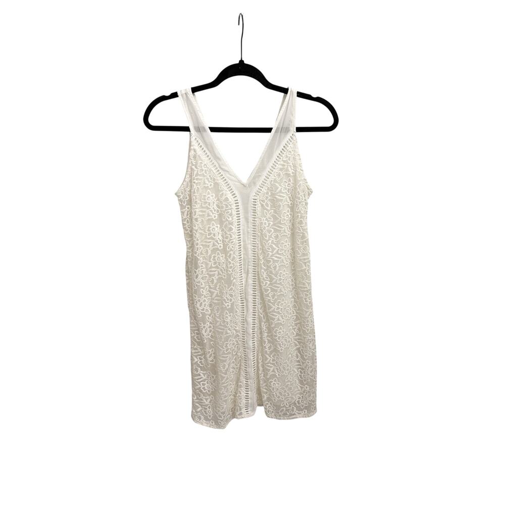 Abercrombie & Fitch Ivory White Mini Sleeveless Lace Feminine Dress Size XS